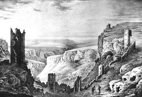 Ж. Мивилль. «Остатки города-крепости Мангуп-Кале», 1818 Ж. Мивилль. «Остатки города-крепости Мангуп-Кале», 1818