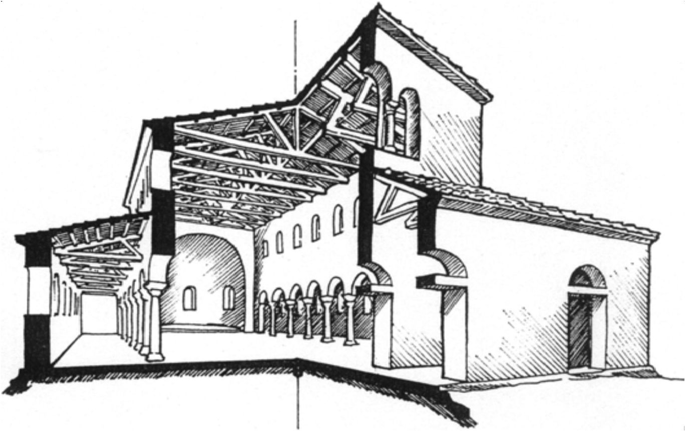 Рис. 4. Западная базилика, разрез Рис. 4. Западная базилика, разрез
