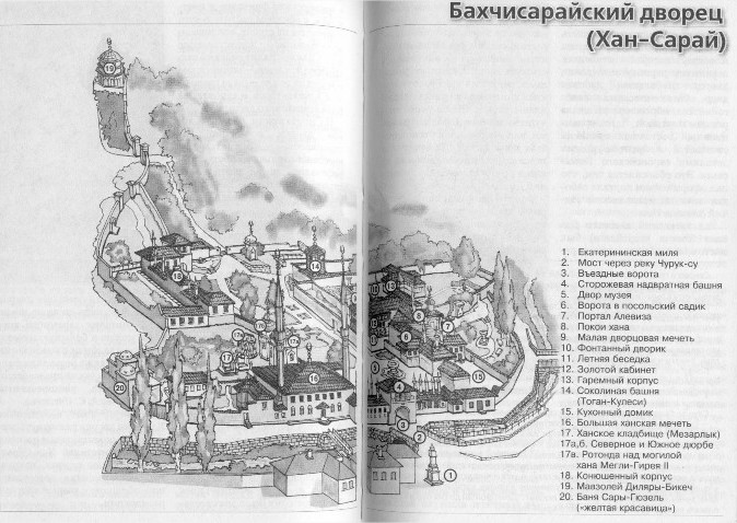 Карта-схема ханского дворца в Бахчисарае Карта-схема ханского дворца в Бахчисарае