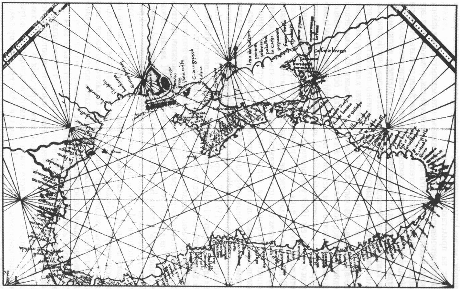 Карта Черного моря и Крыма (портолан Бенинказы, 1474 г.) Карта Черного моря и Крыма (портолан Бенинказы, 1474 г.)