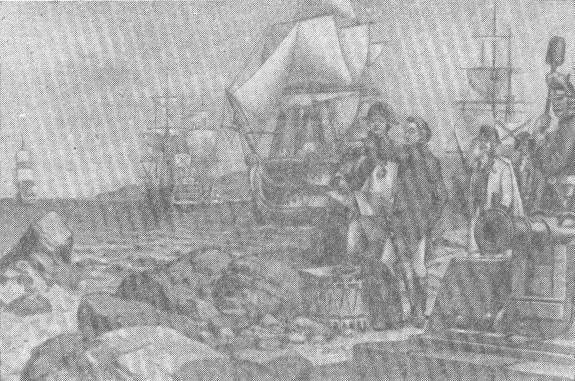А.В. Суворов и Ф.Ф. Ушаков осматривают Севастопольский порт. С картины художника В.Д. Илюхина А.В. Суворов и Ф.Ф. Ушаков осматривают Севастопольский порт. С картины художника В.Д. Илюхина