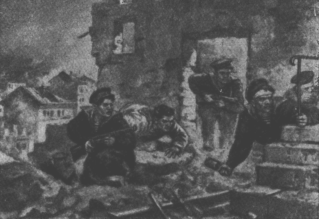 Уличный бой в Севастополе. С картины художника П. Пинкисевича Уличный бой в Севастополе. С картины художника П. Пинкисевича