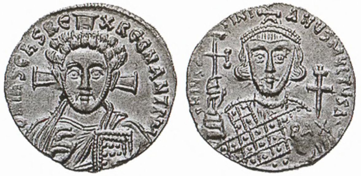 Золотая монета императора Юстиниана II. VIII в Золотая монета императора Юстиниана II. VIII в